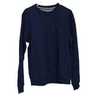 Polo long sleeve comfy navy cotton soft men Medium